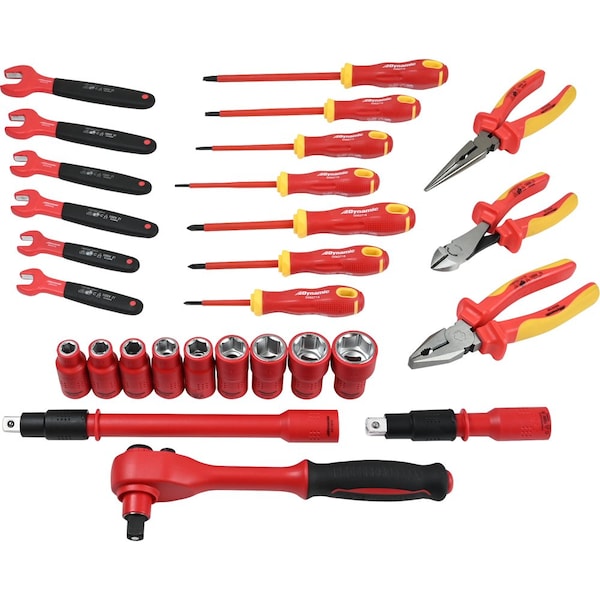 Tools 28 Piece Socket & Wrench Set, 1000V Insulated